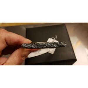 NWT Nina hinged bangle bracelet "Montana" 7mm 1/2 pave bracelet. Never worn